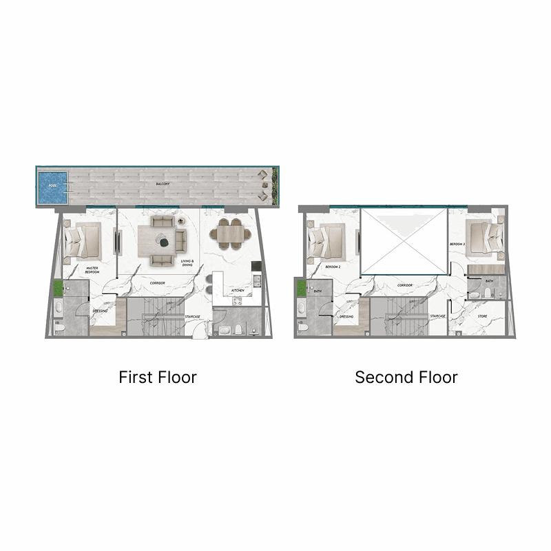 3 Bedrooms floor plan