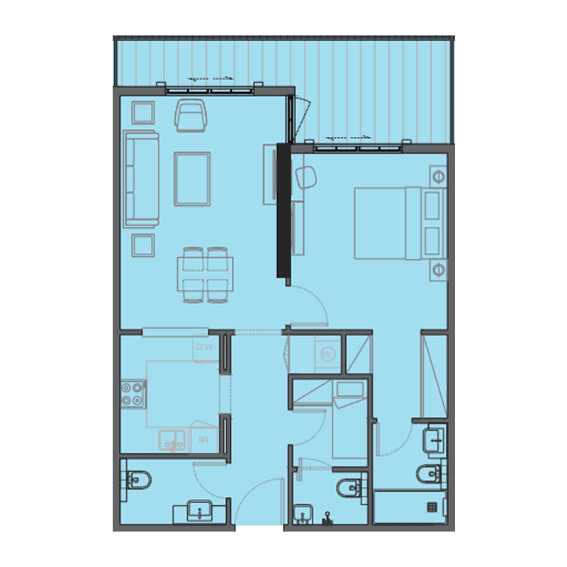 1 Bedroom floor plan