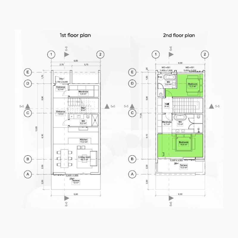 2 Bedrooms floor plan