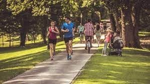Jogging and cycling trail