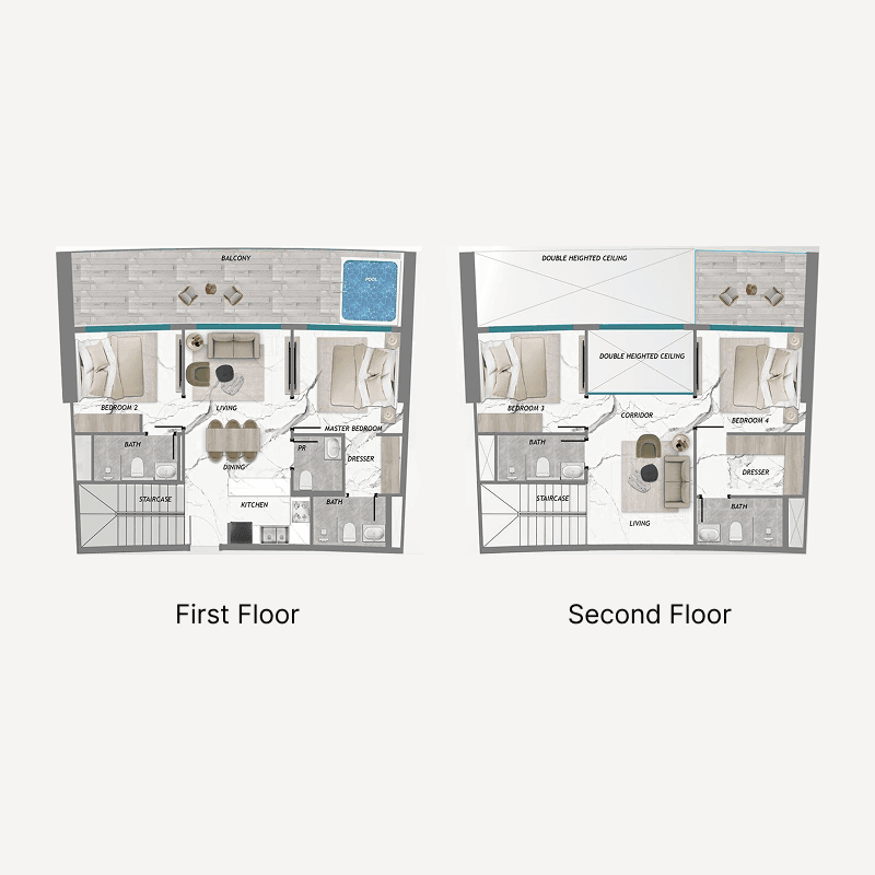 4 Bedrooms floor plan