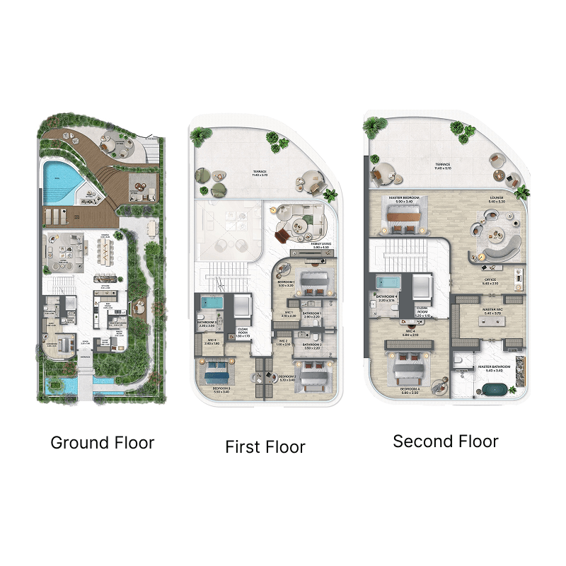 6 Bedrooms floor plan