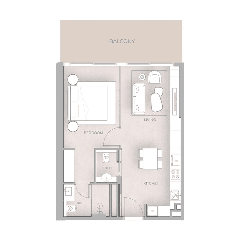 1 Bedroom floor plan