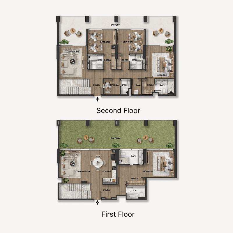4 Bedrooms floor plan