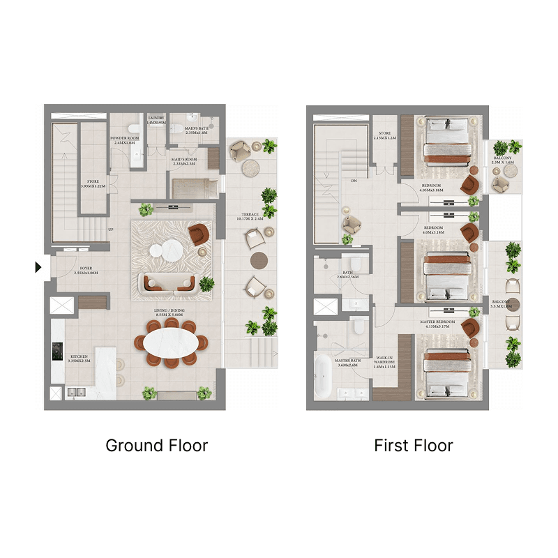 3 Bedrooms floor plan