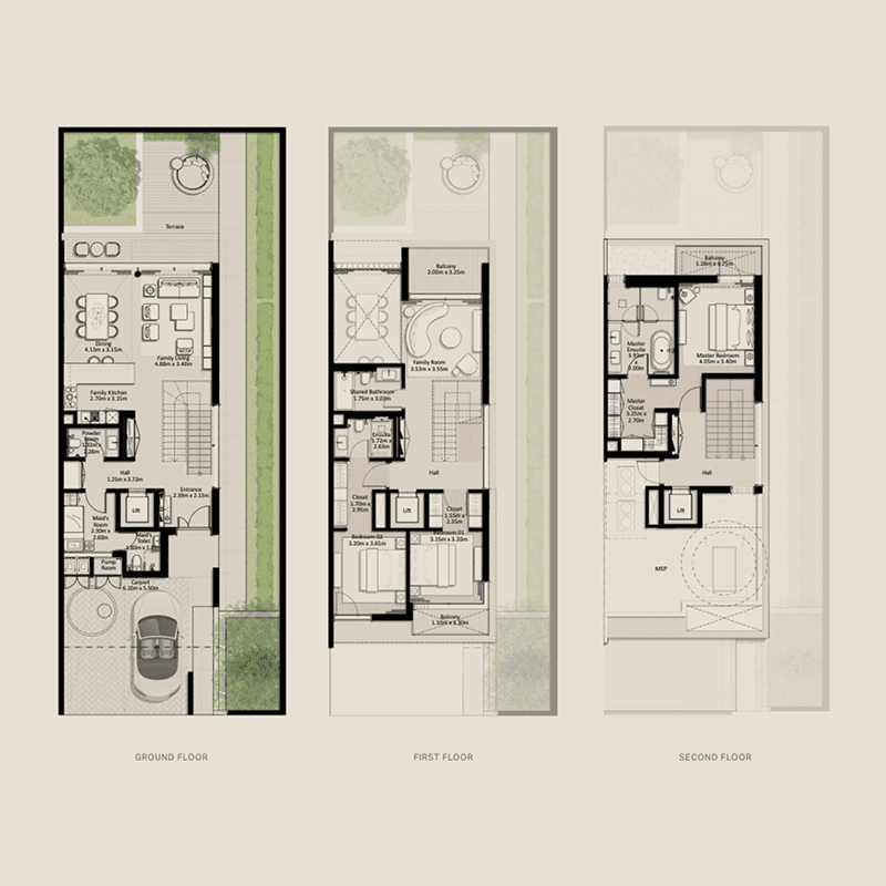3 Bedrooms floor plan