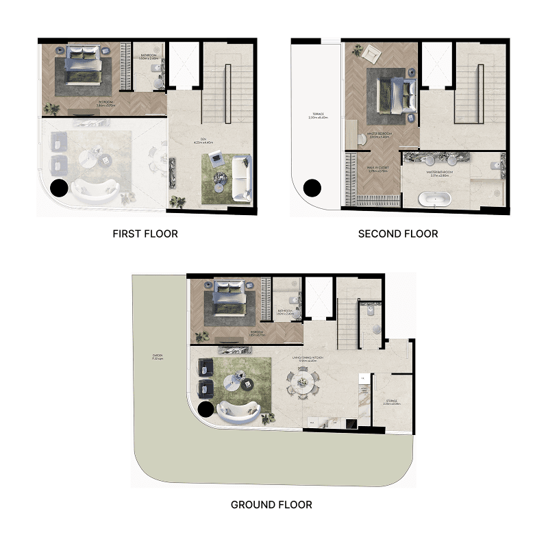 3 Bedrooms floor plan