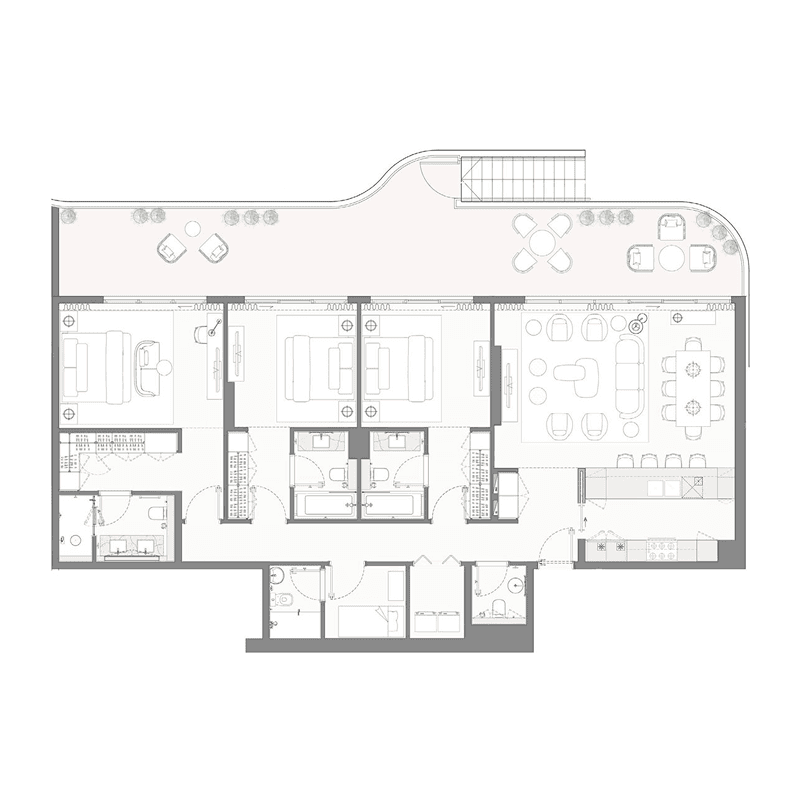 3 Bedrooms floor plan
