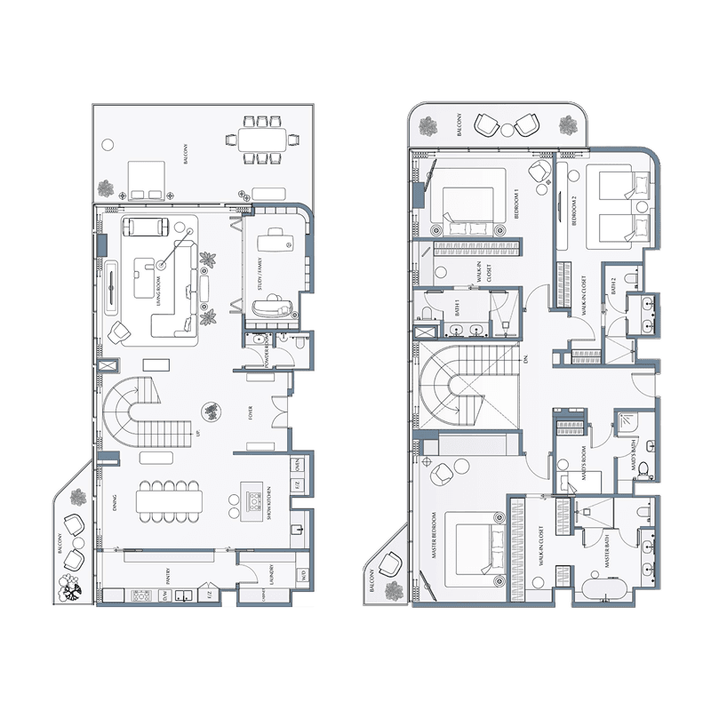 3 Bedrooms floor plan