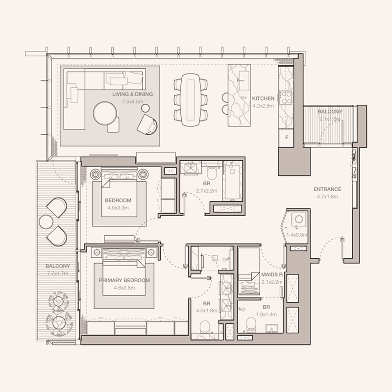 5 Bedrooms floor plan