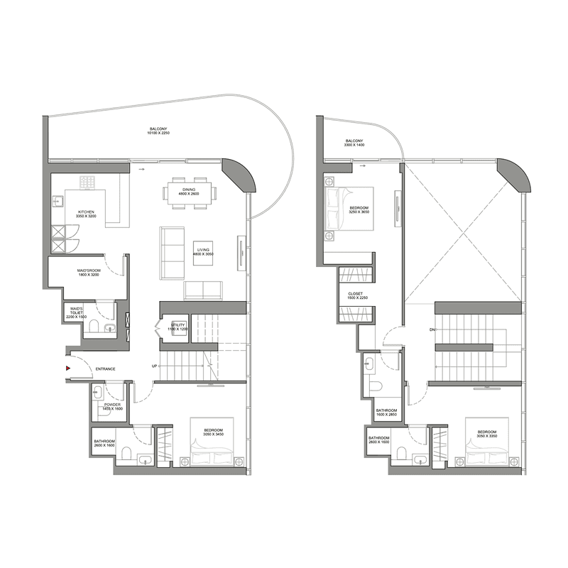 3 Bedrooms floor plan