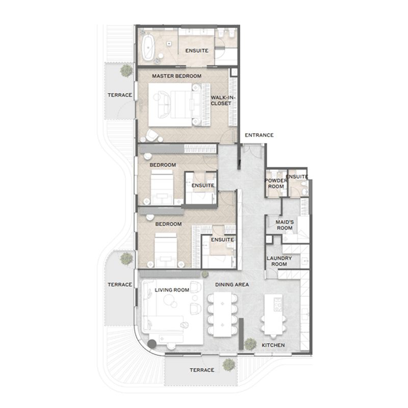 3 Bedrooms floor plan