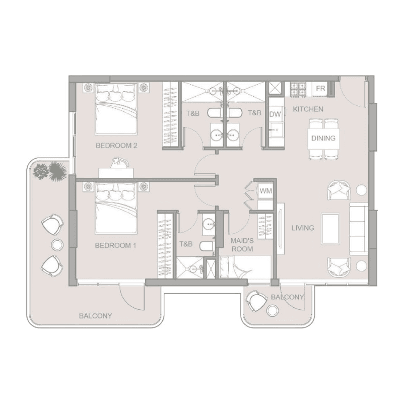 5 Bedrooms floor plan