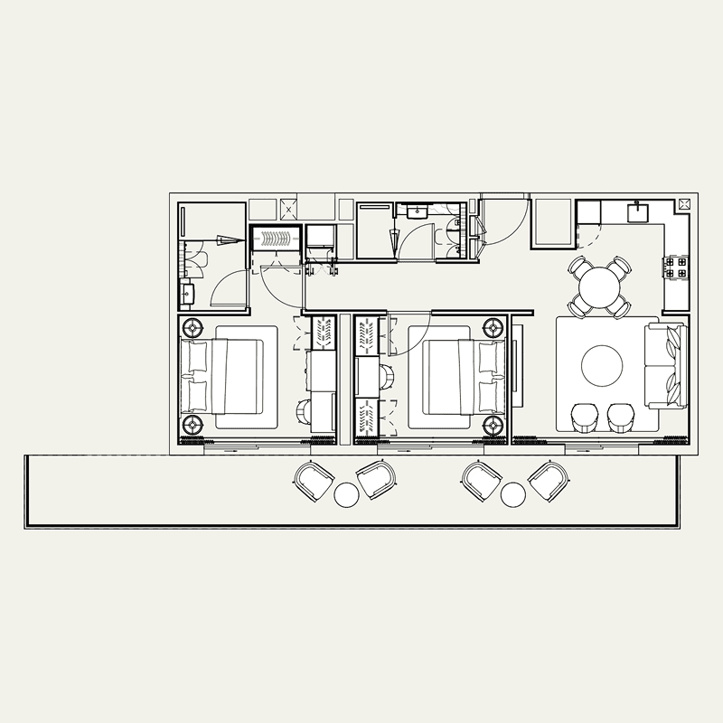2 Bedrooms floor plan