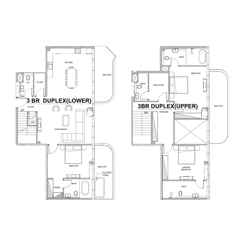 3 Bedrooms floor plan