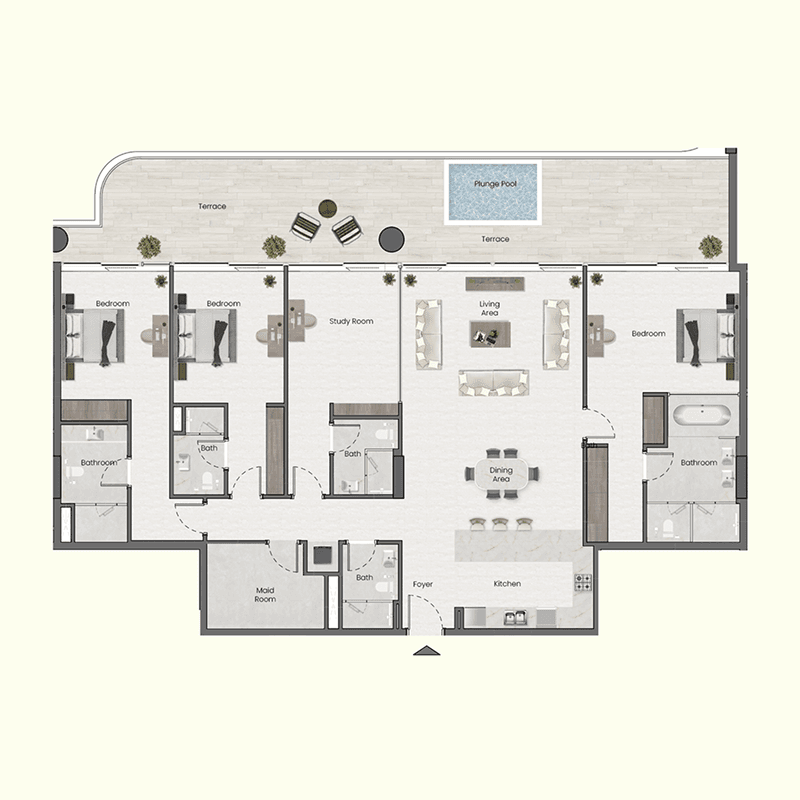 4 Bedrooms floor plan