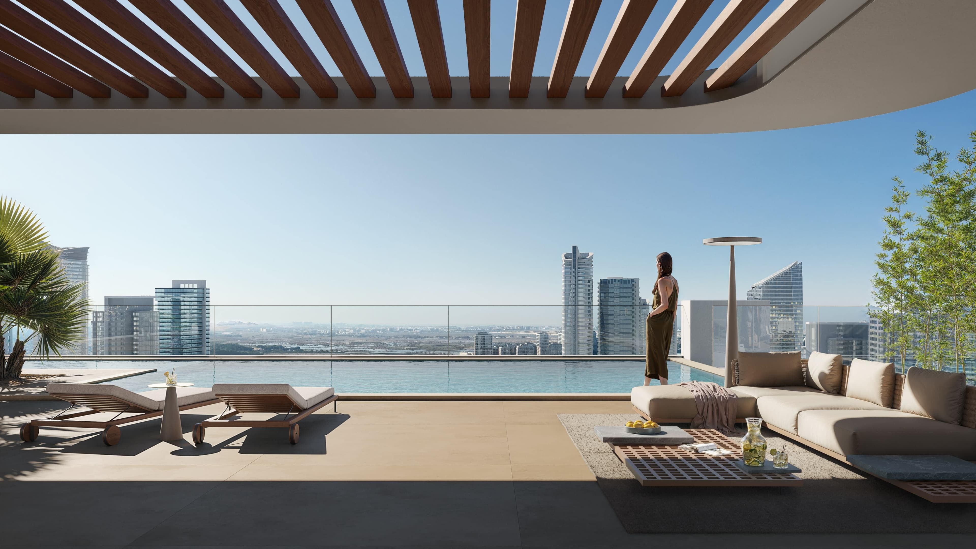 Pool Deck With Sun Loungers